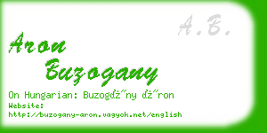 aron buzogany business card